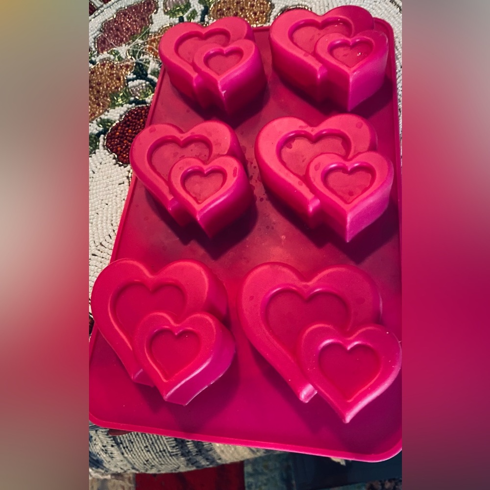Heart-Shaped Pink Silicone Molds